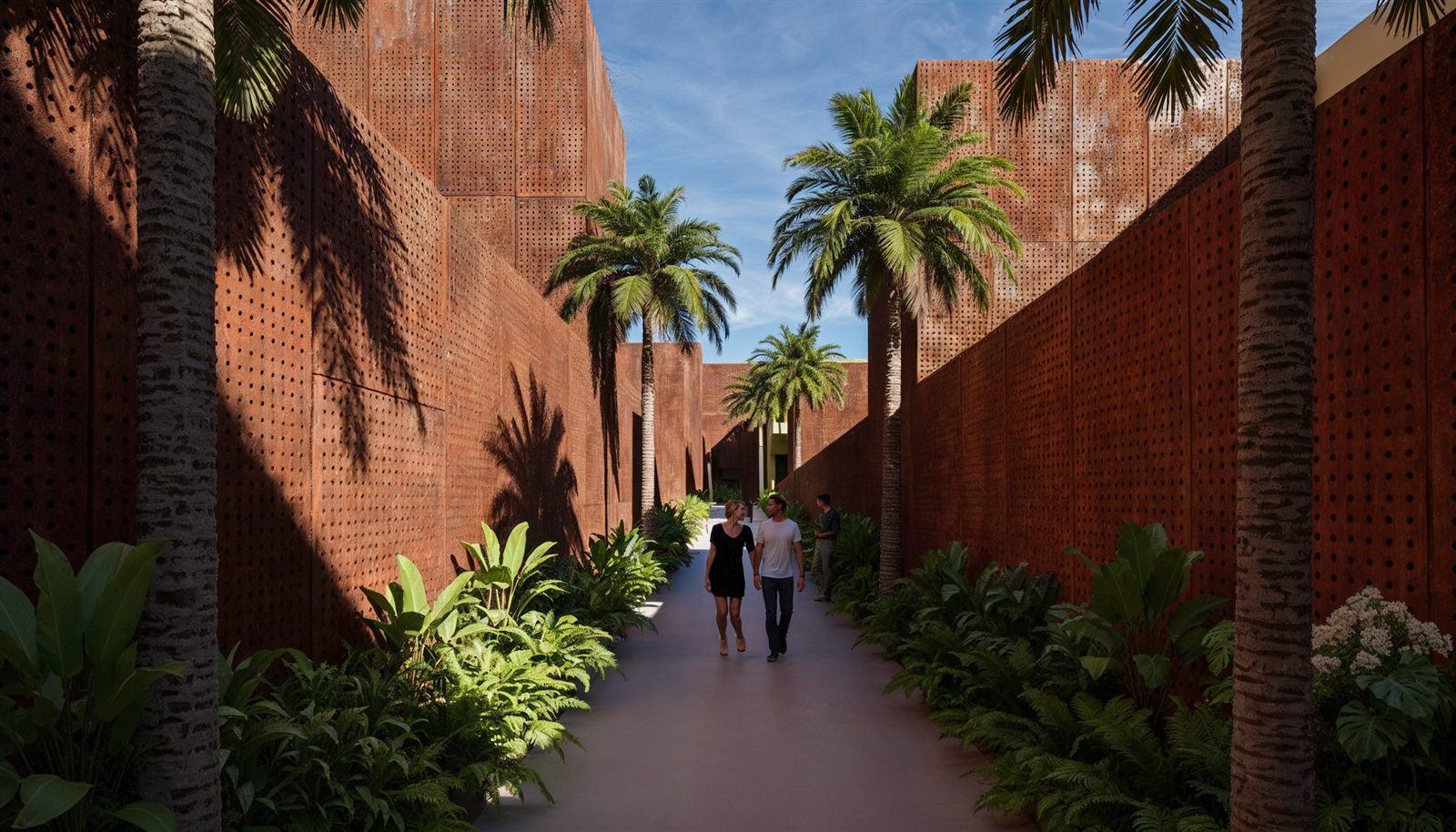 Walkway between Black Sands Oasis villas